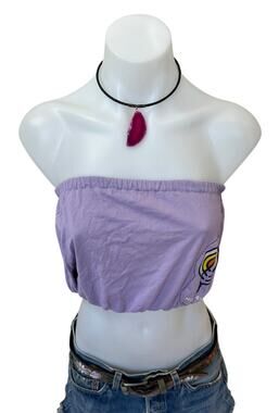Purple Retro Tube Top Bandeau One Size One a Kind Unique Upcycled Montana